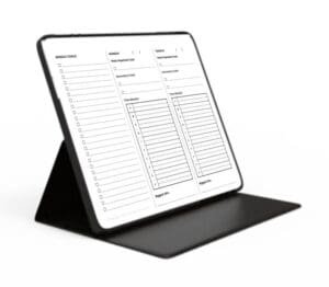 The Anchored COO Clarity Planner on a Tablet