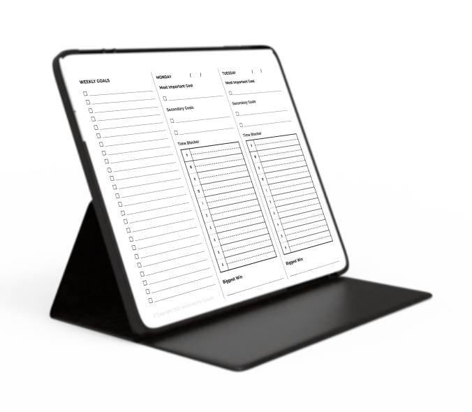 The Anchored COO Clarity Planner on a Tablet