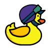 rubber ducky with helmet